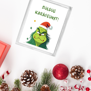 Grincses karácsonyi hűtőmágnes, vendégajándék, Karácsony, Karácsonyi lakásdekoráció, Karácsonyi lakásdíszek, Fotó, grafika, rajz, illusztráció, MESKA