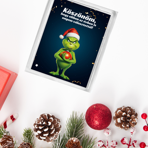 Grincses karácsonyi hűtőmágnes, vendégajándék, Karácsony, Karácsonyi lakásdekoráció, Karácsonyi lakásdíszek, Fotó, grafika, rajz, illusztráció, MESKA