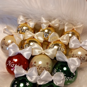 Névre szóló karácsonyfadísz, üveggömb � díszdobozos neves karácsonyfadísz - karácsony - karácsonyi lakásdekoráció - karácsonyfadíszek - Meska.hu