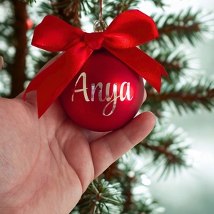 Névre szóló karácsonyfadísz, üveggömb � díszdobozos neves karácsonyfadísz, Karácsony, Karácsonyi lakásdekoráció, Karácsonyfadíszek, , MESKA