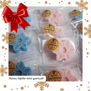 Karácsonyi Mini színes hópihe Illatgyertya Szójaviaszból, Karácsony, Karácsonyi lakásdekoráció, Karácsonyi illatgyertya, mécses, Gyertya-, mécseskészítés, MESKA