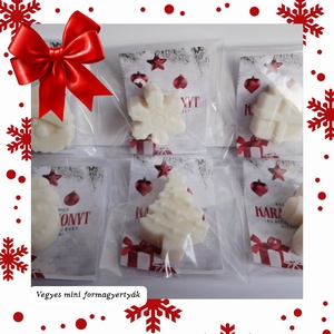 Karácsonyi Mini Illatgyertya csomag Szójaviaszból, kísérőkártyával, Karácsony, Karácsonyi lakásdekoráció, Karácsonyi illatgyertya, mécses, Gyertya-, mécseskészítés, MESKA