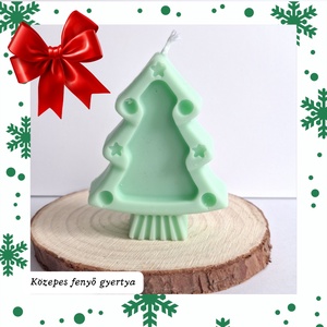 Karácsonyi Fenyő formagyertya szójaviaszból, Karácsony, Karácsonyi lakásdekoráció, Karácsonyi illatgyertya, mécses, Gyertya-, mécseskészítés, MESKA