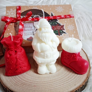 Kézműves karácsonyi gyertyacsomag  Illatos Szójaviasz Gyertyák Díszdobozban - Meska.hu