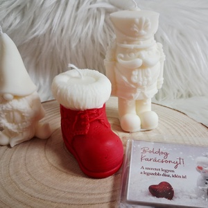 Karácsonyi díszdobozos gyertya  kézműves, illatos, dekoratív ajándék - Meska.hu