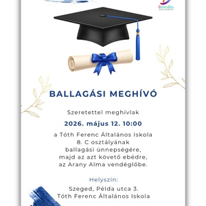 Ballagási Meghívó - otthon & életmód - papír, írószer - ajándékozás kellékei - meghívó - Meska.hu