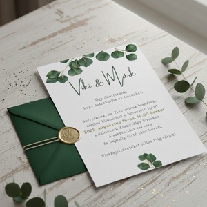 Greenary esküvői meghívó, Esküvő, Meghívó & Kártya, Meghívó, Fotó, grafika, rajz, illusztráció, MESKA