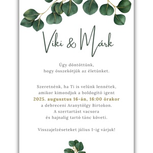 Greenary esküvői meghívó - esküvő - meghívó & kártya - meghívó - Meska.hu