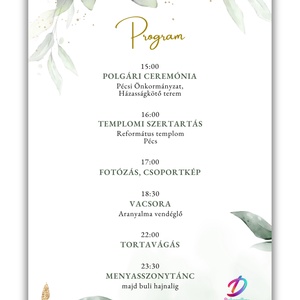 Greenary esküvői meghívó arany részletekkel - esküvő - meghívó & kártya - meghívó - Meska.hu