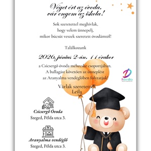 Ballagási meghívó ovisoknak - otthon & életmód - papír, írószer - ajándékozás kellékei - meghívó - Meska.hu
