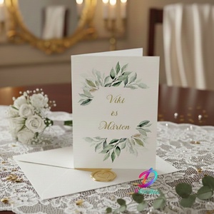 Greenary esküvői meghívó, Esküvő, Meghívó & Kártya, Meghívó, Fotó, grafika, rajz, illusztráció, MESKA