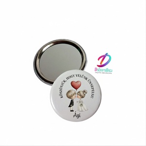 Hasznos esküvői köszönetajándék-Zsebtükör, sminktükör - esküvő - emlék & ajándék - köszönőajándék - Meska.hu