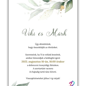 Greenary esküvői meghívó - esküvő - meghívó & kártya - meghívó - Meska.hu