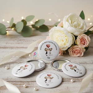 Hasznos esküvői köszönetajándék-Zsebtükör, sminktükör, Esküvő, Emlék & Ajándék, Köszönőajándék, Fotó, grafika, rajz, illusztráció, MESKA