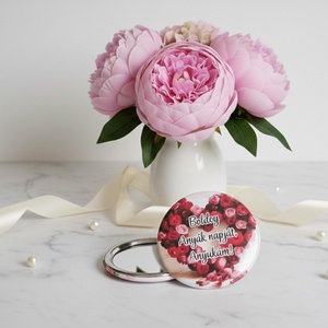 Nőnapi ajándék, Anyák napi ajándék-személyre szabott sminktükör - otthon & életmód - dekoráció - tükör - Meska.hu