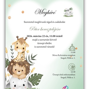 Keresztelési meghívó fiúknak� elegáns, személyre szabott, prémium kivitel - baba - mama - keresztelő kellékek - keresztelő meghívó - Meska.hu