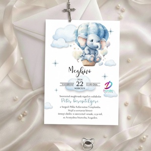 Keresztelési meghívó fiúknak� elegáns, személyre szabott, prémium kivitel, Baba - mama, Keresztelő kellékek, Keresztelő meghívó, Fotó, grafika, rajz, illusztráció, MESKA