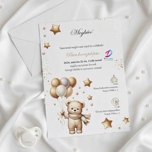 Keresztelési meghívó fiúknak� elegáns, személyre szabott, prémium kivitel, Baba - mama, Keresztelő kellékek, Keresztelő meghívó, Fotó, grafika, rajz, illusztráció, MESKA