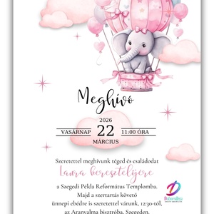 Keresztelési meghívó lányoknak� elegáns, személyre szabott, prémium kivitel - baba - mama - keresztelő kellékek - keresztelő meghívó - Meska.hu