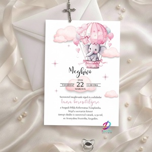 Keresztelési meghívó lányoknak� elegáns, személyre szabott, prémium kivitel, Baba - mama, Keresztelő kellékek, Keresztelő meghívó, Fotó, grafika, rajz, illusztráció, MESKA