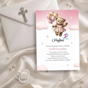 Keresztelési meghívó lányoknak� elegáns, személyre szabott, prémium kivitel, Baba - mama, Keresztelő kellékek, Keresztelő meghívó, Fotó, grafika, rajz, illusztráció, MESKA