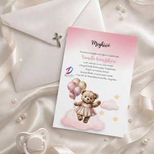 Keresztelési meghívó lányoknak� elegáns, személyre szabott, prémium kivitel, Baba - mama, Keresztelő kellékek, Keresztelő meghívó, Fotó, grafika, rajz, illusztráció, MESKA