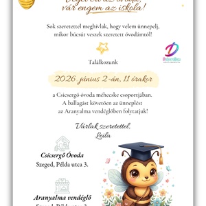 Ovis ballagási meghívó-méhecskés - otthon & életmód - papír, írószer - ajándékozás kellékei - meghívó - Meska.hu