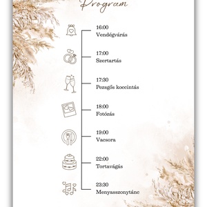 Pampás esküvői meghívó programleírással - esküvő - meghívó & kártya - meghívó - Meska.hu