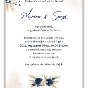 Pampás esküvői meghívó programleírással - esküvő - meghívó & kártya - meghívó - Meska.hu