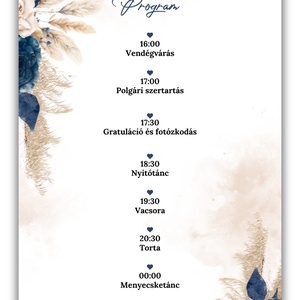 Pampás esküvői meghívó programleírással - esküvő - meghívó & kártya - meghívó - Meska.hu