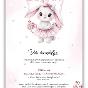 Keresztelési meghívó lányoknak� elegáns, személyre szabott, prémium kivitel - baba - mama - keresztelő kellékek - keresztelő meghívó - Meska.hu