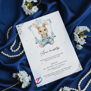 Keresztelési meghívó fiúknak � elegáns, személyre szabott, prémium kivitel - Meska.hu