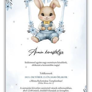 Keresztelési meghívó fiúknak � elegáns, személyre szabott, prémium kivitel - baba - mama - keresztelő kellékek - keresztelő meghívó - Meska.hu