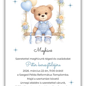 Keresztelési meghívó fiúknak � fiú macis - baba - mama - keresztelő kellékek - keresztelő meghívó - Meska.hu