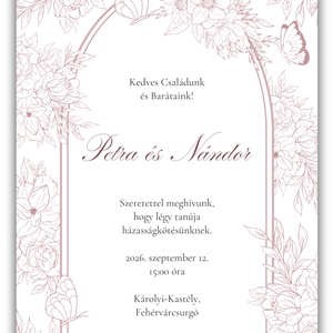 Esküvői meghívó szett, mályva színben - esküvő - meghívó & kártya - meghívó - Meska.hu