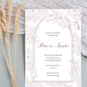 Esküvői meghívó szett, mályva színben - esküvő - meghívó & kártya - meghívó - Meska.hu