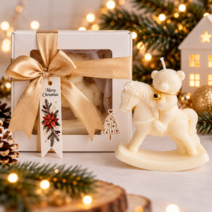 Hintalovas maci szójagyertya díszdobozban � Kézműves karácsonyi ajándék - Meska.hu