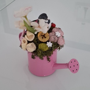 Tavaszi asztaldísz madárral - otthon & életmód - virágdekoráció - virágdíszek - asztali virágdísz - Meska.hu