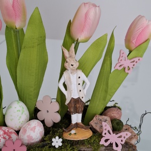 Húsvéti asztaldísz fakéregben - ünnepi díszek, dekorációk - húsvéti díszek és dekorációk - húsvéti asztaldíszek - Meska.hu