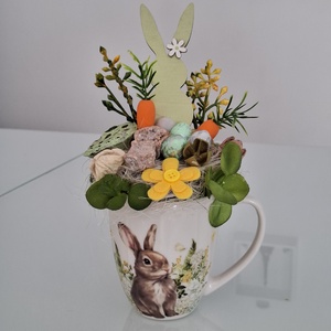 Húsvéti dísz bögrében - ünnepi díszek, dekorációk - húsvéti díszek és dekorációk - húsvéti asztaldíszek - Meska.hu