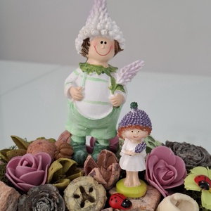 Levendulás asztaldísz ovális bádogkaspóban - otthon & életmód - virágdekoráció - virágdíszek - asztali virágdísz - Meska.hu