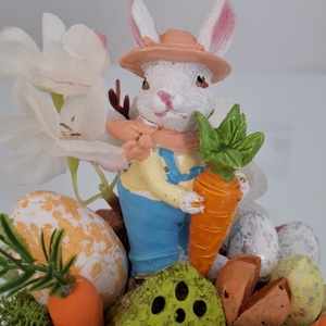 Húsvéti dísz nyuszival - ünnepi díszek, dekorációk - húsvéti díszek és dekorációk - húsvéti asztaldíszek - Meska.hu