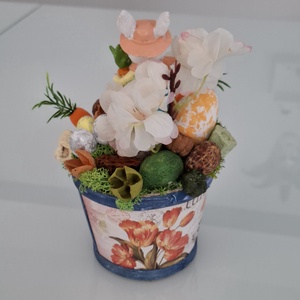 Húsvéti dísz nyuszival - ünnepi díszek, dekorációk - húsvéti díszek és dekorációk - húsvéti asztaldíszek - Meska.hu