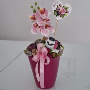 Anyák napi virágdísz orchideával - Meska.hu