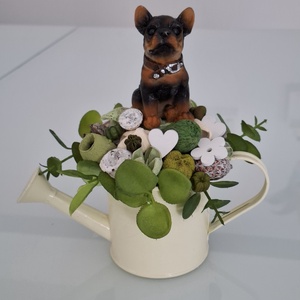 Kutyás dísz locsolóban  - Meska.hu