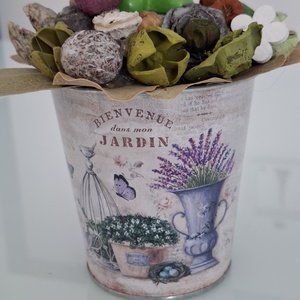 Levendulás asztaldísz  - otthon & életmód - virágdekoráció - virágdíszek - virágdísz kaspóban - Meska.hu