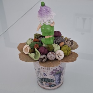 Levendulás asztaldísz  - otthon & életmód - virágdekoráció - virágdíszek - virágdísz kaspóban - Meska.hu