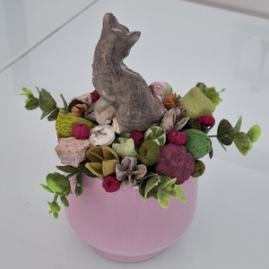 Cicás asztaldísz - otthon & életmód - virágdekoráció - virágdíszek - asztali virágdísz - Meska.hu