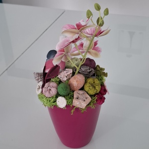Virágdísz orchideával - otthon & életmód - virágdekoráció - virágdíszek - virágdísz kaspóban - Meska.hu