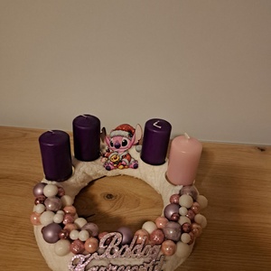 Stitch adventi koszorú - karácsony - adventi díszek - adventi koszorú - Meska.hu